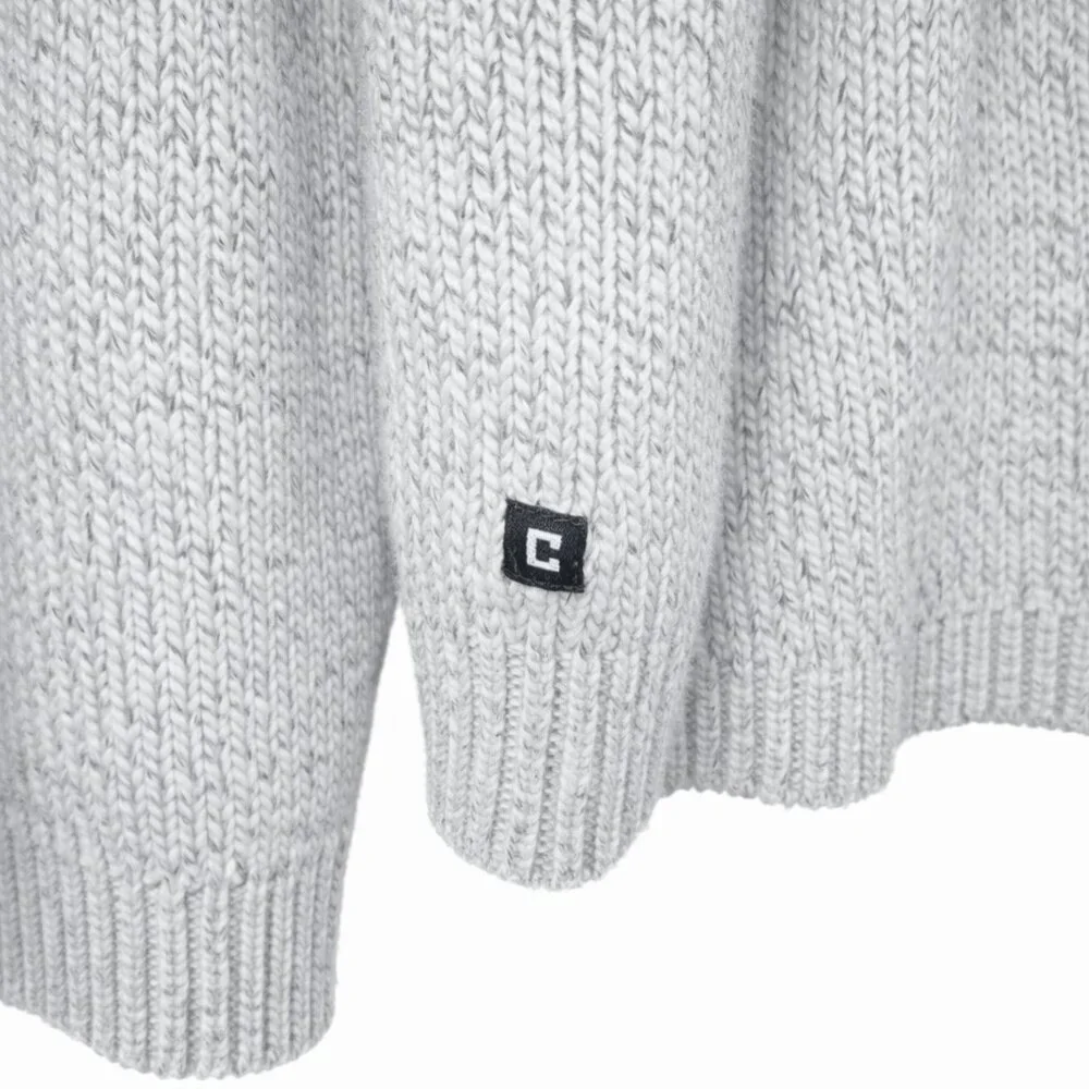 Chaps Men’s XXL Gray Quarter Zip Sweater Pullover Ribbed Collar Long Sleeve